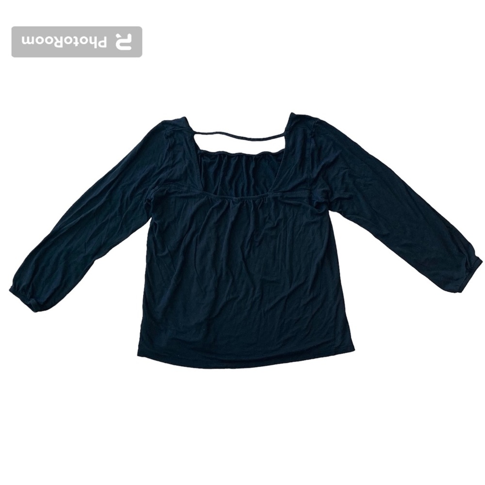 Old Navy Black Blouse Square Neckline Medium Size